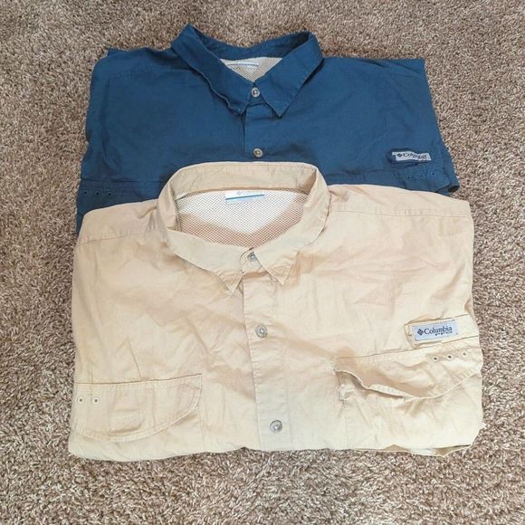 Columbia Other - Mens LOT 2 COLUMBIA Omni Shade PFG Fishing Shirts 3XT Vented Short Sleeve Bundle